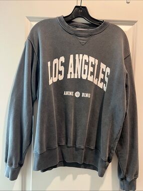 Anine Bing Charcoal Gray 'Los Angeles' Crewneck Sweatshirt